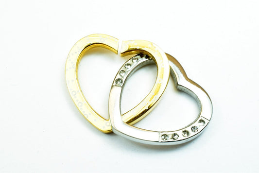 18K Gold Filled Heart in Heart Stainless Steel Pendant Charm Gold and Silver Color With Cubic Zirconia Stone For Jewelry M...
