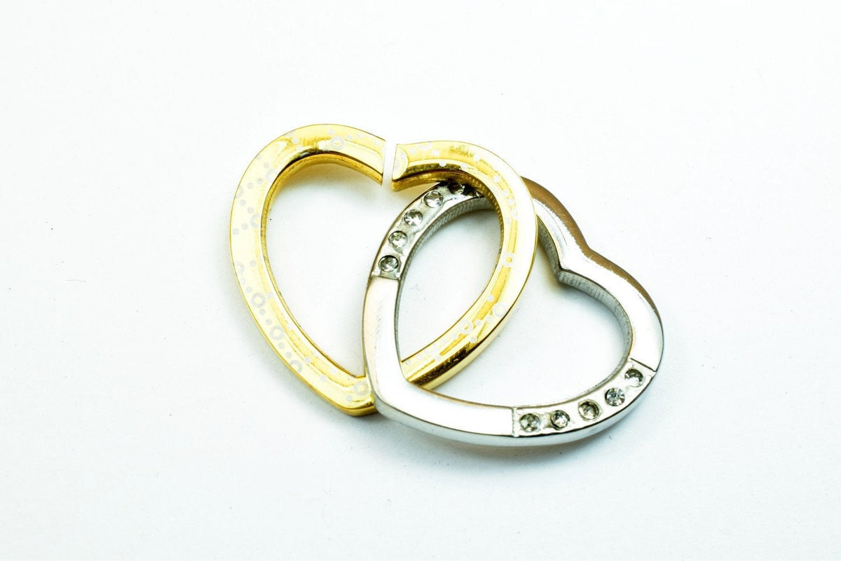 18K Gold Filled Heart in Heart Stainless Steel Pendant Charm Gold and Silver Color With Cubic Zirconia Stone For Jewelry M...