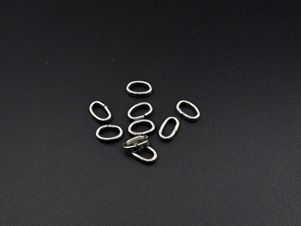 Oval Roundel Jump Rings Jewelry Findings, Silver Tone Finish (Size 10x6mm, Stainless Steel, Nickel Free, 20 Pieces)