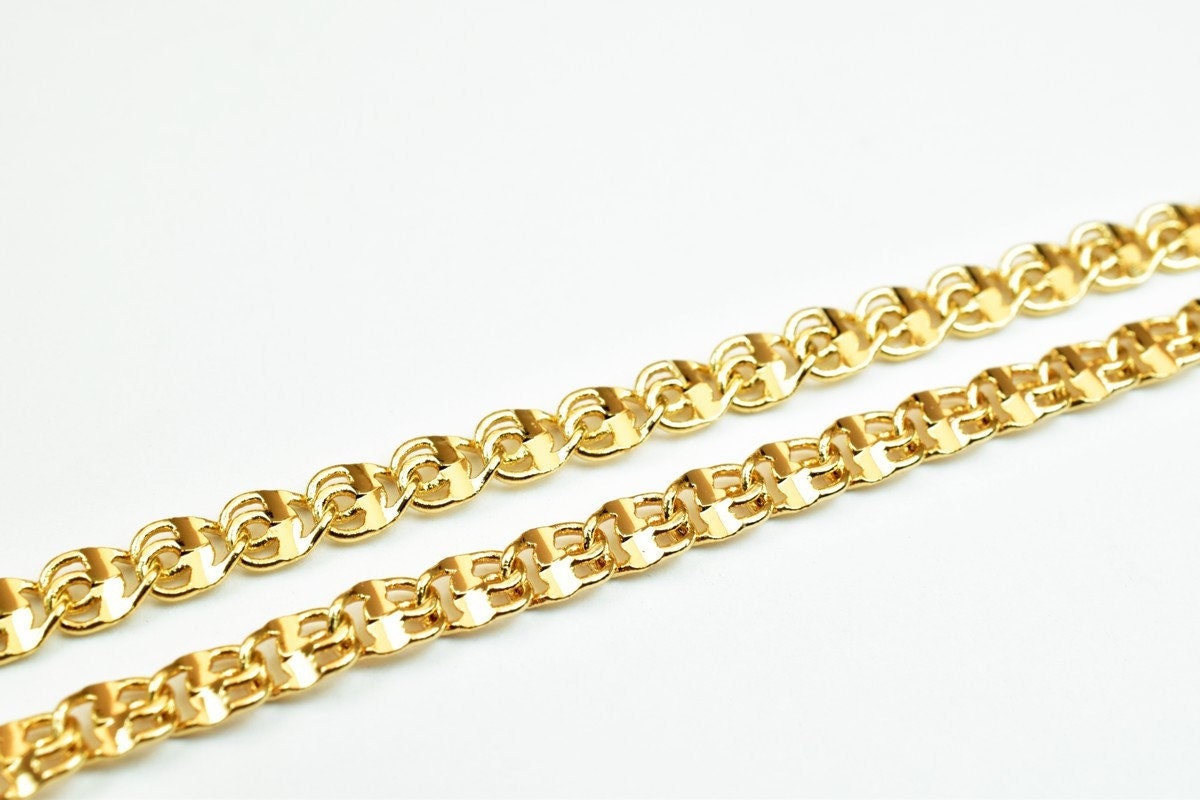 18K Pinky Gold Filled Look, EP Chain Size 19" Inch Long 3.5mm Width 1.5mm Thick  CG382 jewelry making supplies - detail im...