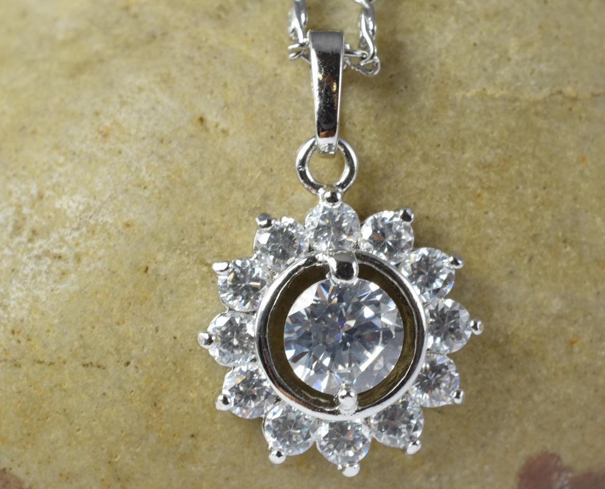White Gold Filled Look, Rhodium Pendants With CZ Cubic Zirconia For  RP09, RP12, RP17, RP32, RP43 jewelry making supplies...
