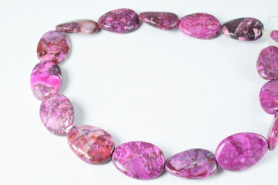Purple Charoite Agate Oval Gemstone Beads 1 strand 15 PCs Size 25mm Hole Size 1mm Natural, healing, chakra, birthstone for...
