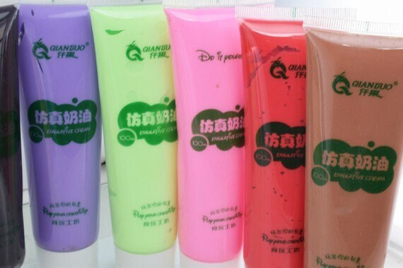 100ml Decoden Whipped Cream Glue Air Dry Decoration Craft, decoden decoration craft cell phone whip cream silicone deco gl...