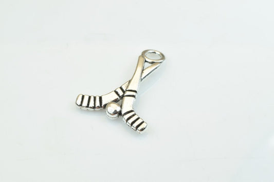 15 PCs Hooke Sticks With Ball Sport Charms Alloy Antique Silver Size 22x16mm Jump Ring Size 3mm For Jewelry Making jewelry...