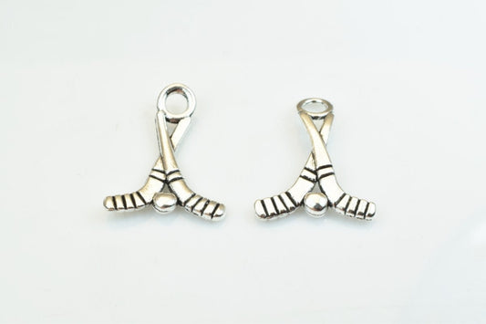 15 PCs Hooke Sticks With Ball Sport Charms Alloy Antique Silver Size 22x16mm Jump Ring Size 3mm For Jewelry Making jewelry...