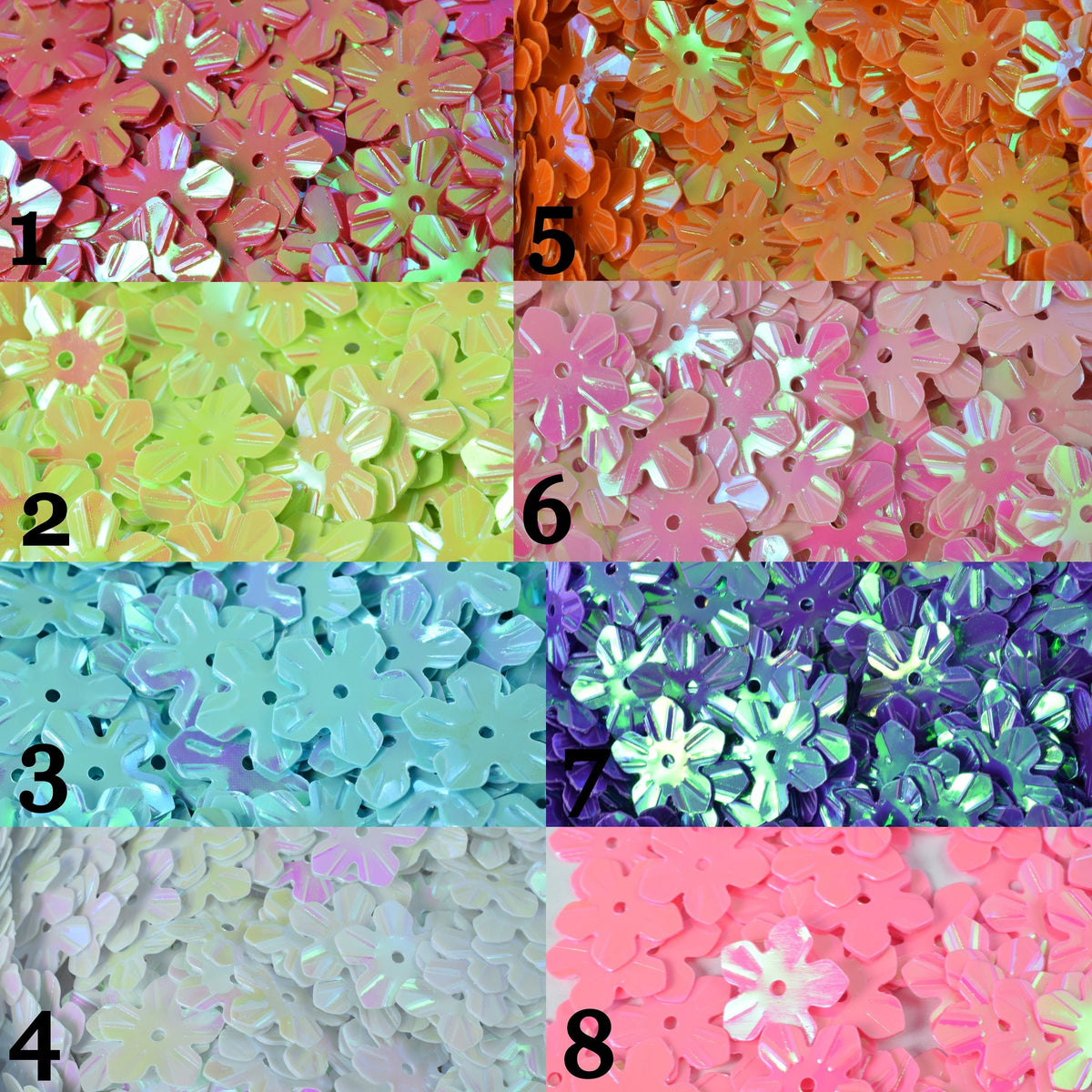 14mm Iridescent Flower Shape Sequins/Confetti Glitter w/hole/Embellishment Bridal Craft/Loose Paillettes,Wholesale Flower...