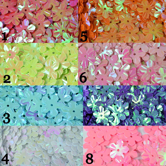 14mm Iridescent Flower Shape Sequins/Confetti Glitter w/hole/Embellishment Bridal Craft/Loose Paillettes,Wholesale Flower...