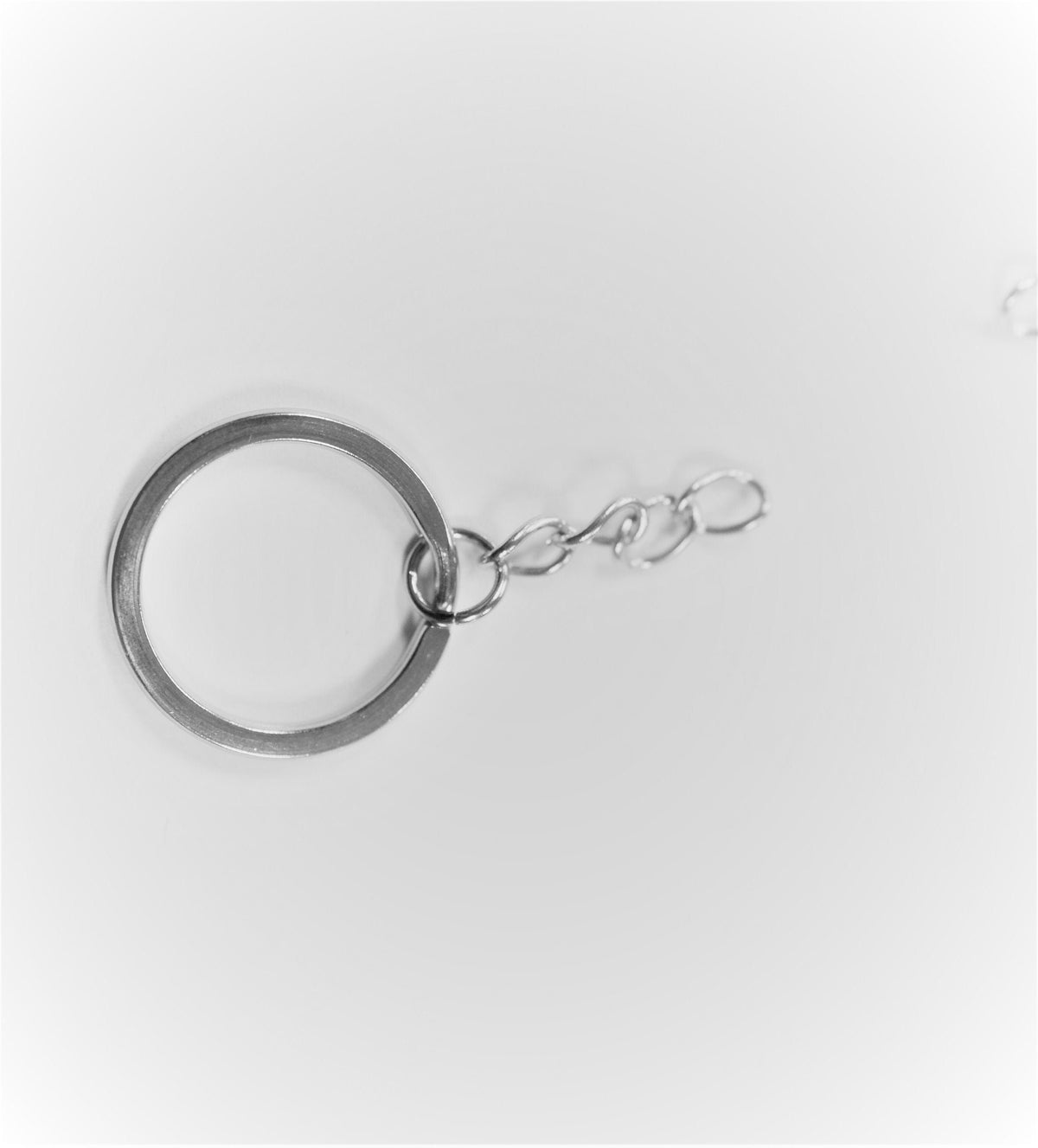 Stainless Steel Hook Key Chain Extension - Double Round Ring 20mm, 2mm Thick Durable Metal, Jewelry Findings, Craft Supplies Bulk Pack