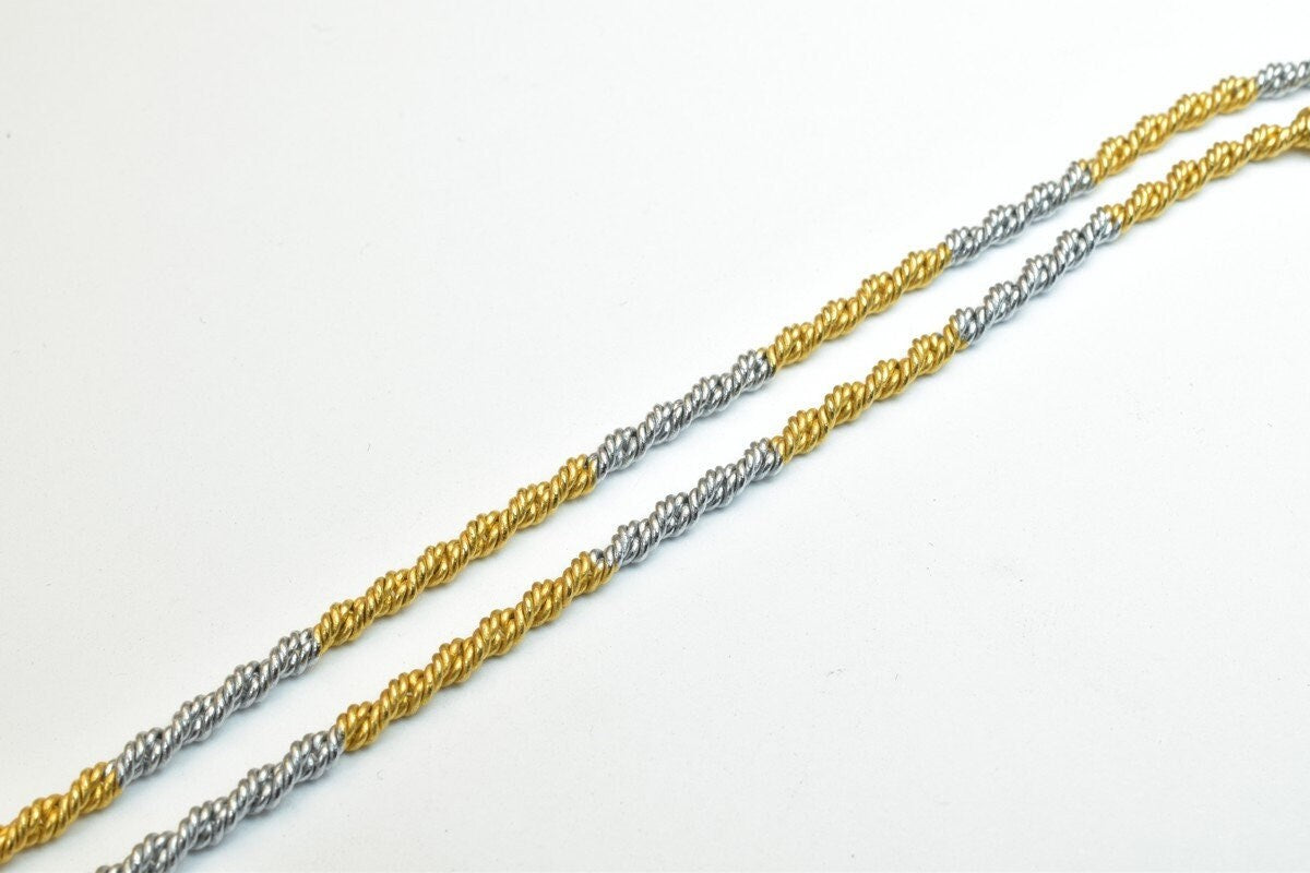 17.50" Inches Electro Plated Gold and Rhodium Plated Chain For Jewelry Making EP5, EP7 jewelry making supplies - detail im...
