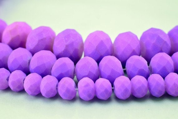 Matte Glass Beads Donut Rondelle Faceted for Jewelry Decoration Chandelier 3x4mm, 4x6mm and 6x8mm. 3 Sizes Group 60 PCs ea...