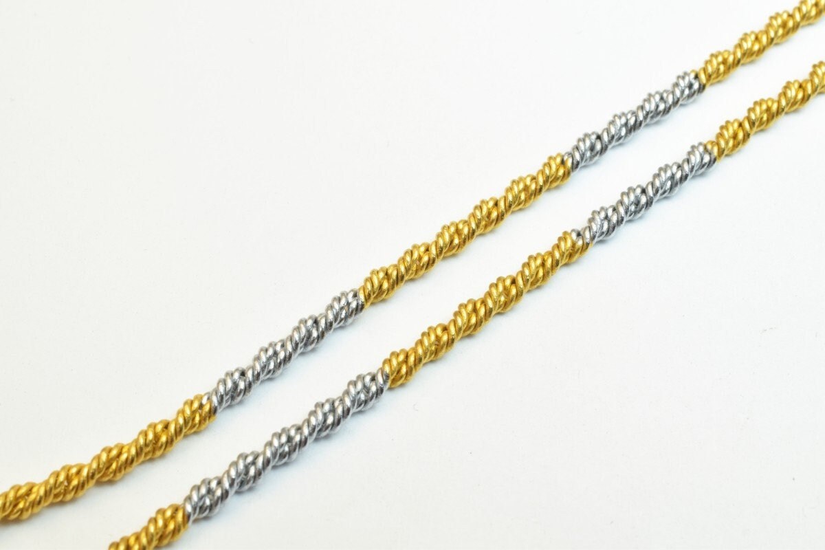 17.50" Inches Electro Plated Gold and Rhodium Plated Chain For Jewelry Making EP5, EP7 jewelry making supplies - detail im...
