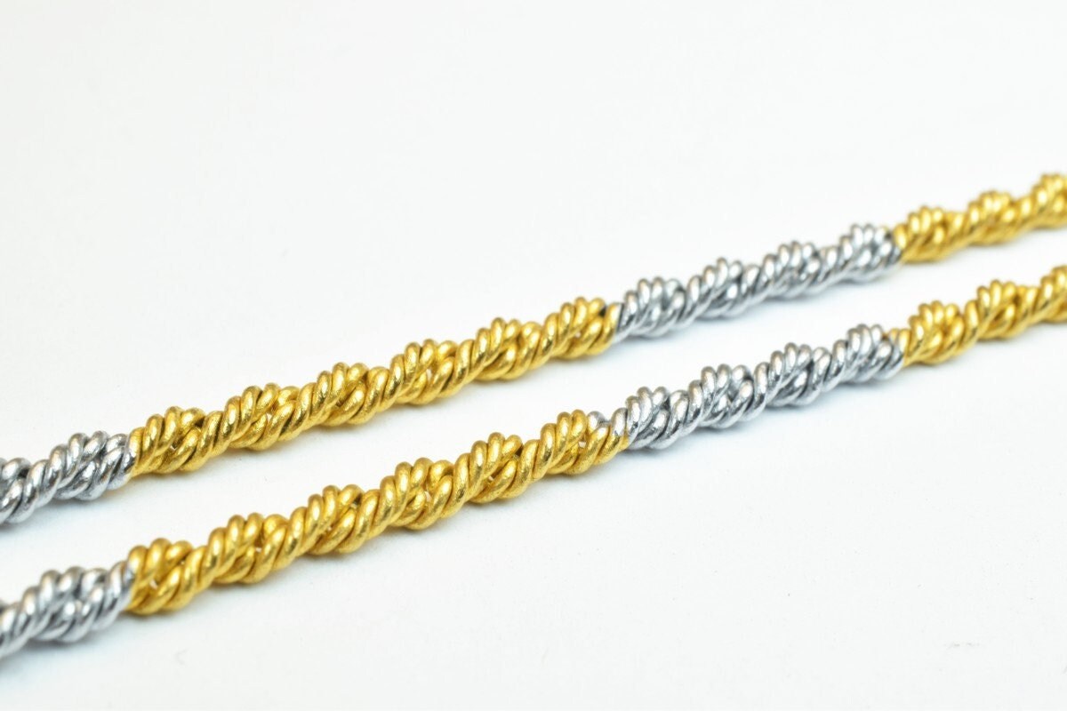 17.50" Inches Electro Plated Gold and Rhodium Plated Chain For Jewelry Making EP5, EP7 jewelry making supplies - detail im...