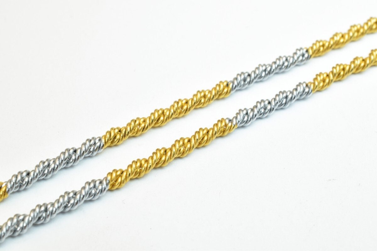 17.50" Inches Electro Plated Gold and Rhodium Plated Chain For Jewelry Making EP5, EP7 jewelry making supplies - detail im...