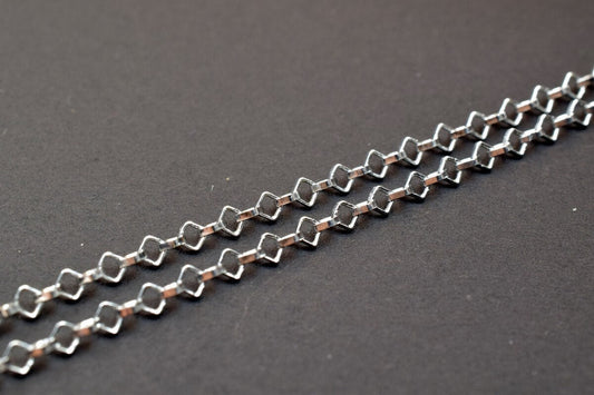 925 Sterling Silver Chain With Rhodium Filled Plated On Top for Jewelry Making By Foot Item# SSC035R jewelry making suppli...