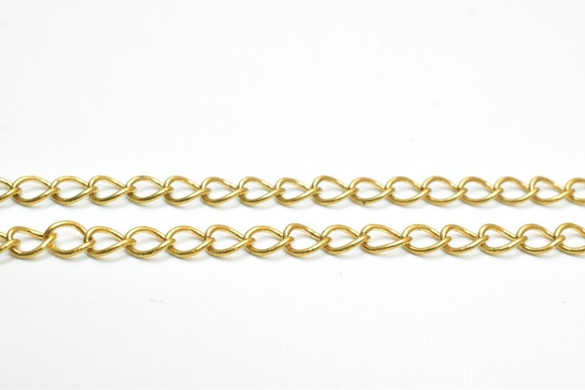 Dark 24kt gold filled EP chain size 20" inch long, 3mm width, 1.5mm thickness, 24k gold filled chain findings for jewelry...