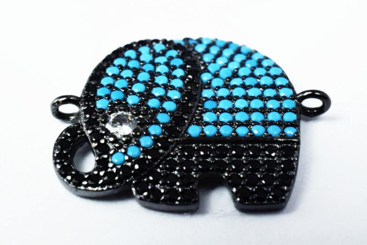 Elephant Micro Pave CZ Rhinestone Spacer Beads High Quality 3 Colors jewelry making supplies - detail image 3