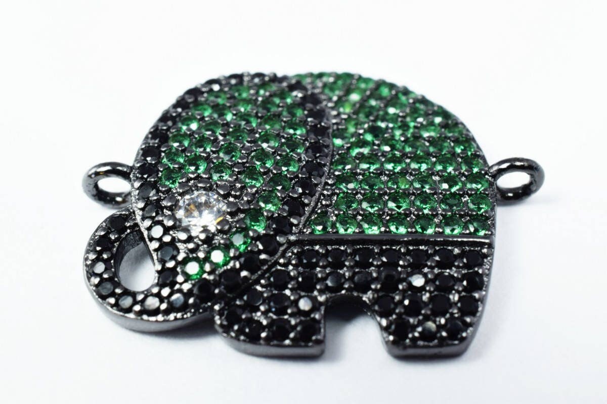 Elephant Micro Pave CZ Rhinestone Spacer Beads High Quality 3 Colors jewelry making supplies - detail image 4