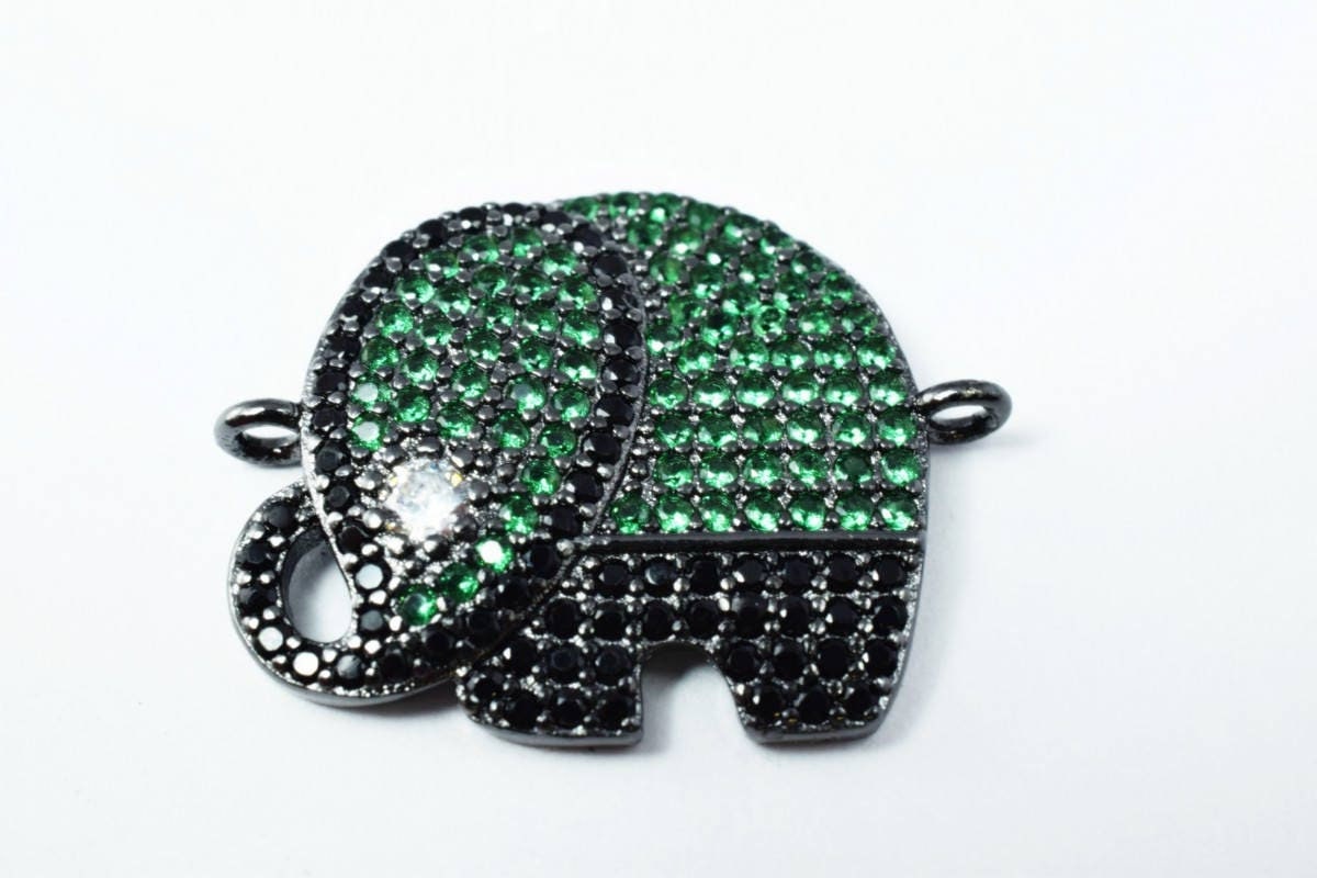 Elephant Micro Pave CZ Rhinestone Spacer Beads High Quality 3 Colors jewelry making supplies - detail image 9