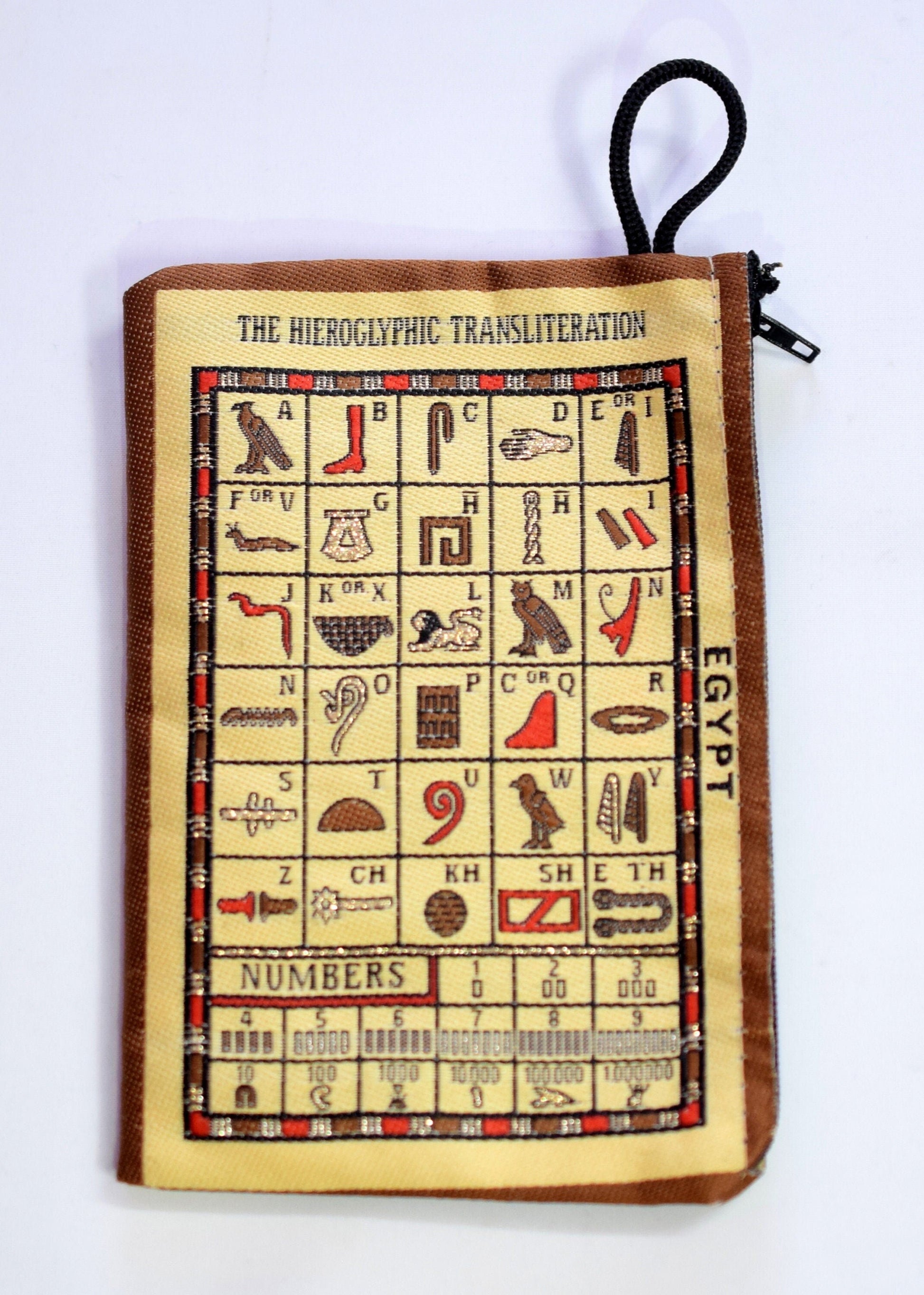 Egyptian Fabric Wallet zipper 4x5.5 Inches Coin Bag Double Face Art Picture it is a piece of art gift for everyone jewelry...