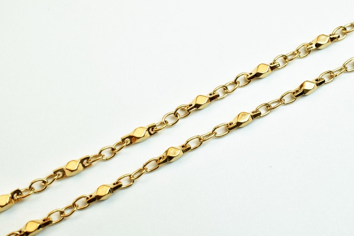Pinky Gold Filled EP Chain 18KT Gold Filled Size 19" Inch Long 3mm Width 3mm Thickness For Jewelry Making Item #CG379 jewe...