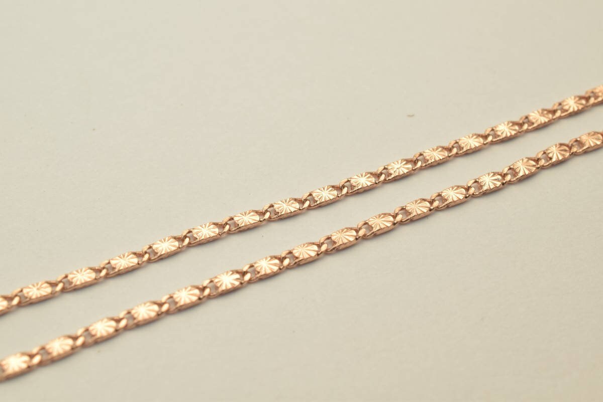 18K Rose gold filled EP tarnish resistant Chain 17.5" Inch CG215 jewelry making supplies - detail image 4