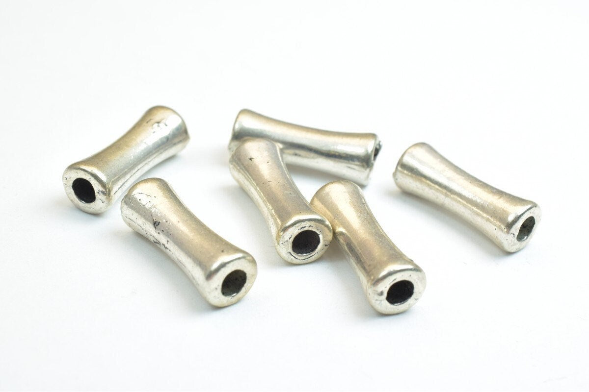 12 PCs Alloy Tube Bar Connector Charm Beads Size 15x5mm Hole Size 3mm For Jewelry Making jewelry making supplies - detail...