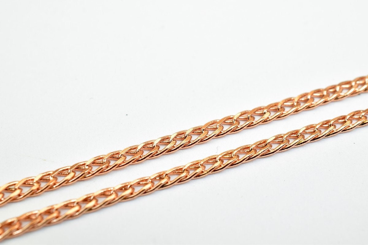18K Rose gold filled EP tarnish resistant Chain 18" Inches Long 2mm width 1mm Thickness CG224 jewelry making supplies