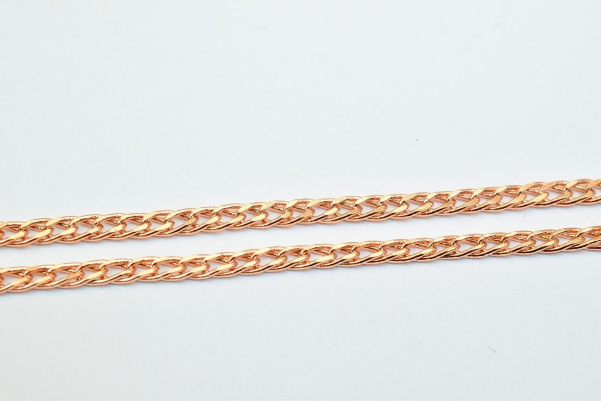 18K Rose gold filled EP tarnish resistant Chain 18" Inches Long 2mm width 1mm Thickness CG224 jewelry making supplies - de...