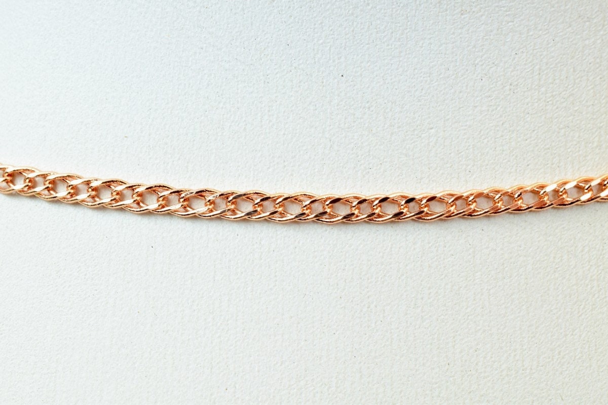 18K Rose gold filled EP tarnish resistant Chain 18" Inches Long 2mm width 1mm Thickness CG224 jewelry making supplies - de...