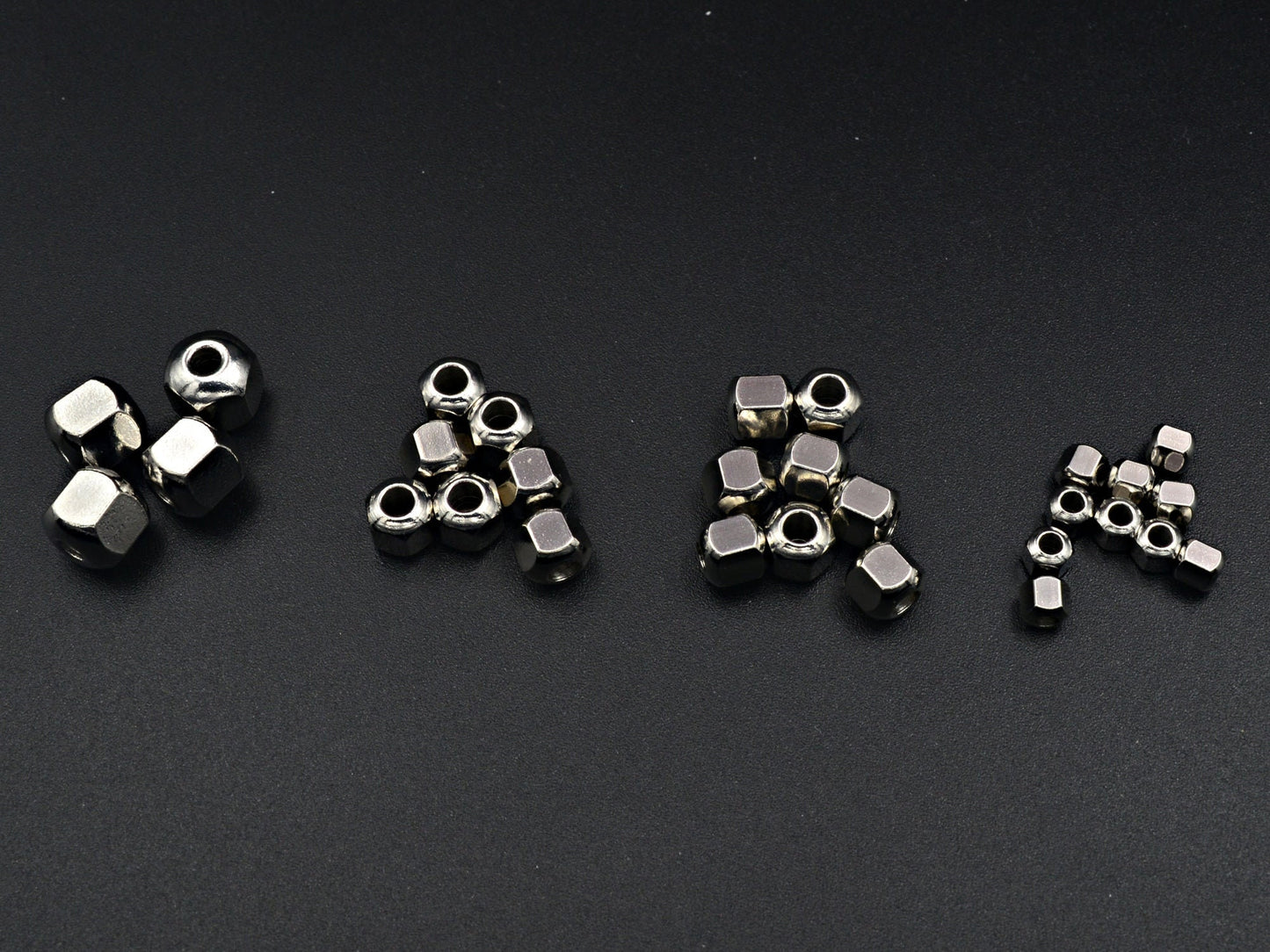 Screw Roundel Plain Spacer Beads: Silver Metal Finish - Stainless Steel, Sizes 4mm, 6mm, 8mm, Jewelry Components