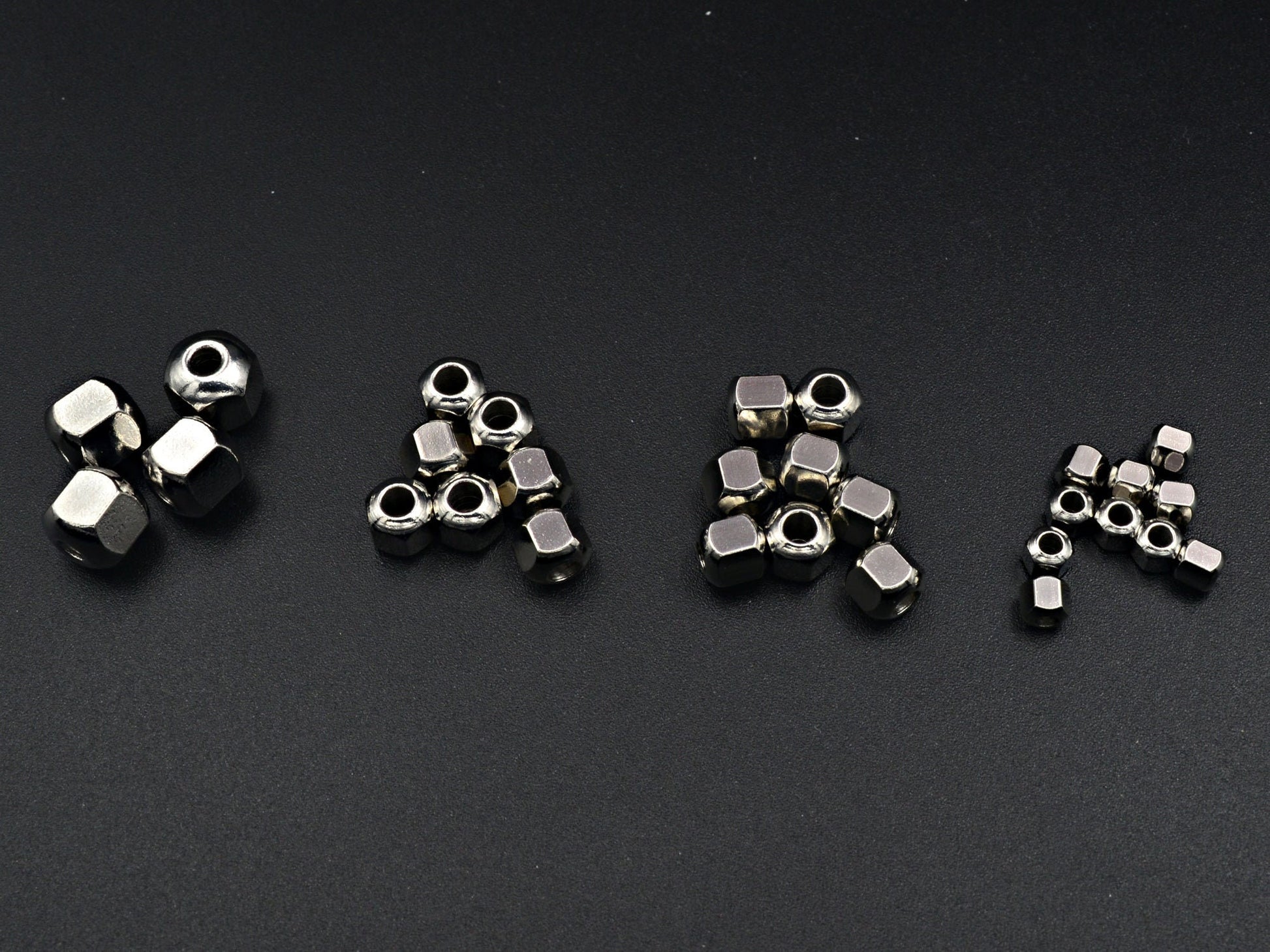 Screw Roundel Plain Spacer Beads: Silver Metal Finish - Stainless Steel, Sizes 4mm, 6mm, 8mm, Jewelry Components