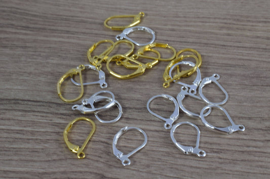 17x11mm Silver and Gold Plated Leverback Earring Finding to make your own Earring, Elegant Leverback earring findings, lev...