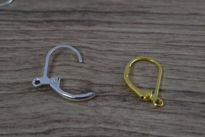 17x11mm Silver and Gold Plated Leverback Earring Finding to make your own Earring, Elegant Leverback earring findings, lev...