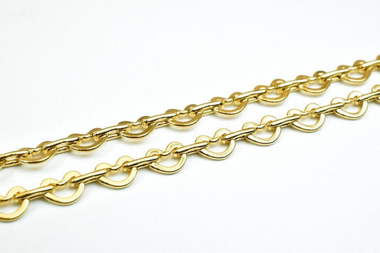 18k Gold Filled Alternative Chain Heart, Jewelry Making Supply, 17.5 Inch Length (4.5mm Width, Tarnish Resistant, )