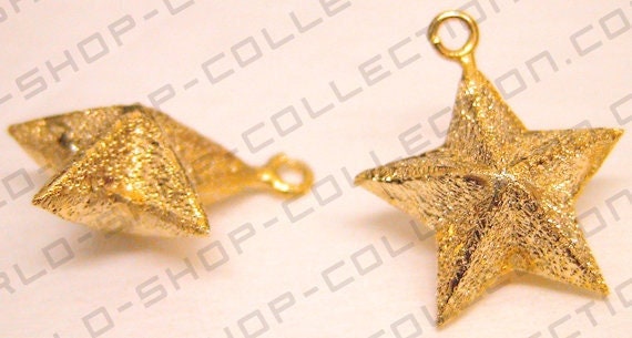 Gold Filled EP tarnish resistant Star Pendant 18K  Gold Filled* tarnish resistant, Size 16mm jewelry making supplies - det...