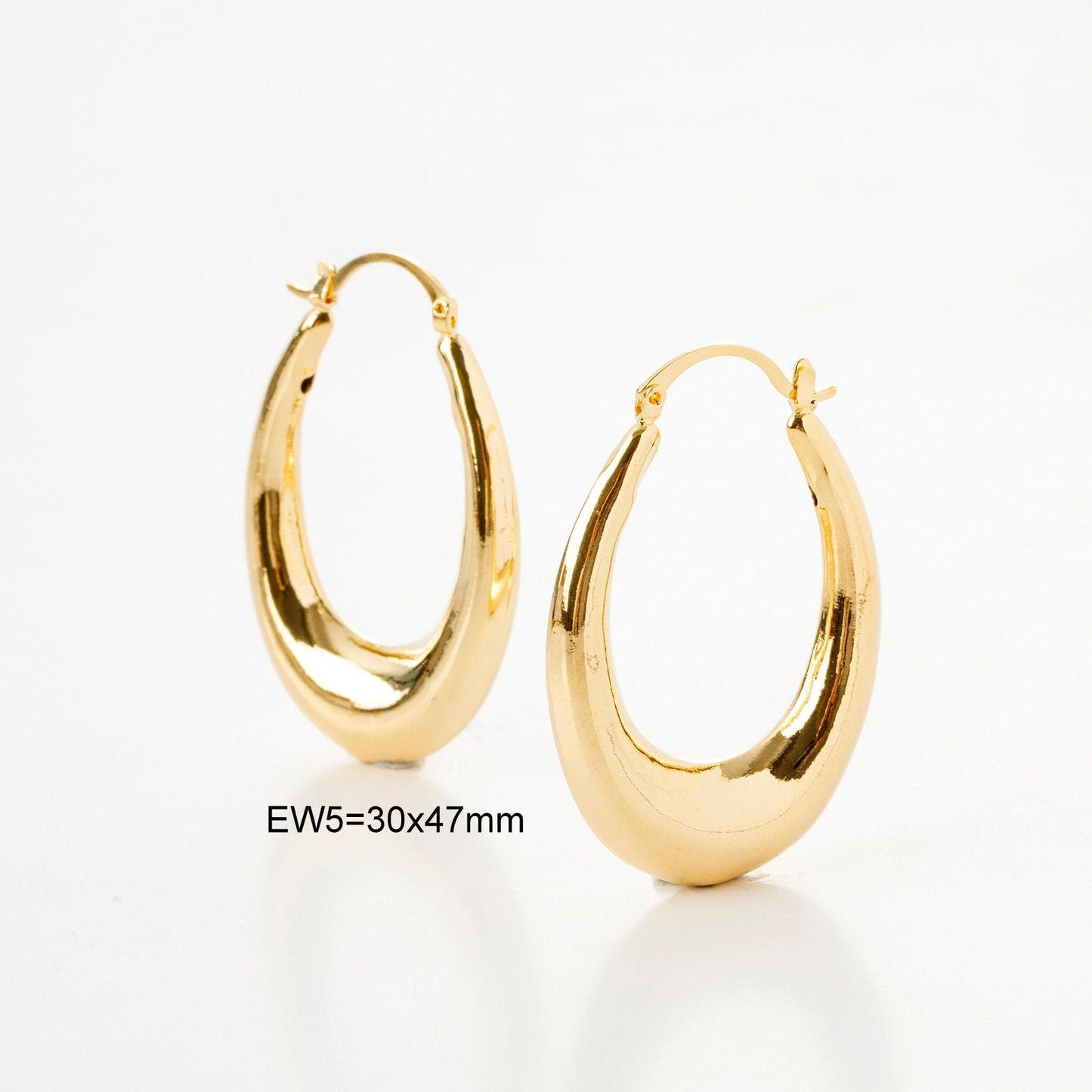 Moon Round Oval Hoop Earring Gold Filled EP 18K , Jewelry Making 5 designs Hoop Earrings jewelry making supplies - detail...