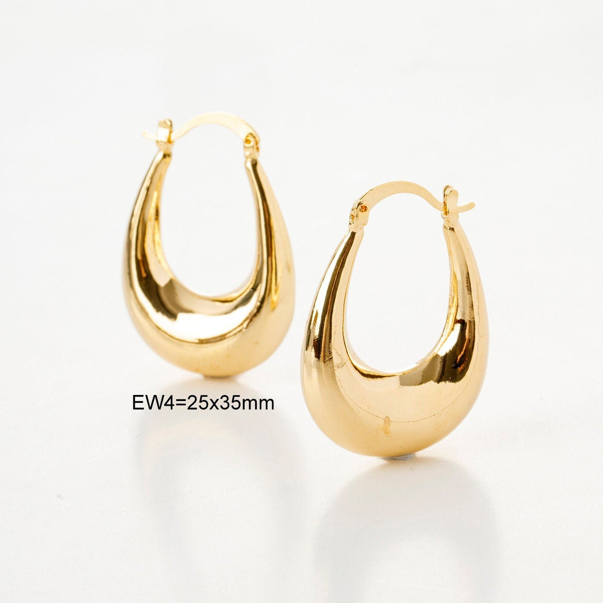 Moon Round Oval Hoop Earring Gold Filled EP 18K , Jewelry Making 5 designs Hoop Earrings jewelry making supplies - detail...