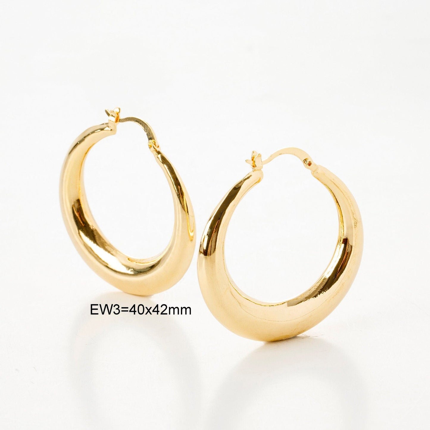 Moon Round Oval Hoop Earring Gold Filled EP 18K , Jewelry Making 5 designs Hoop Earrings jewelry making supplies - detail...