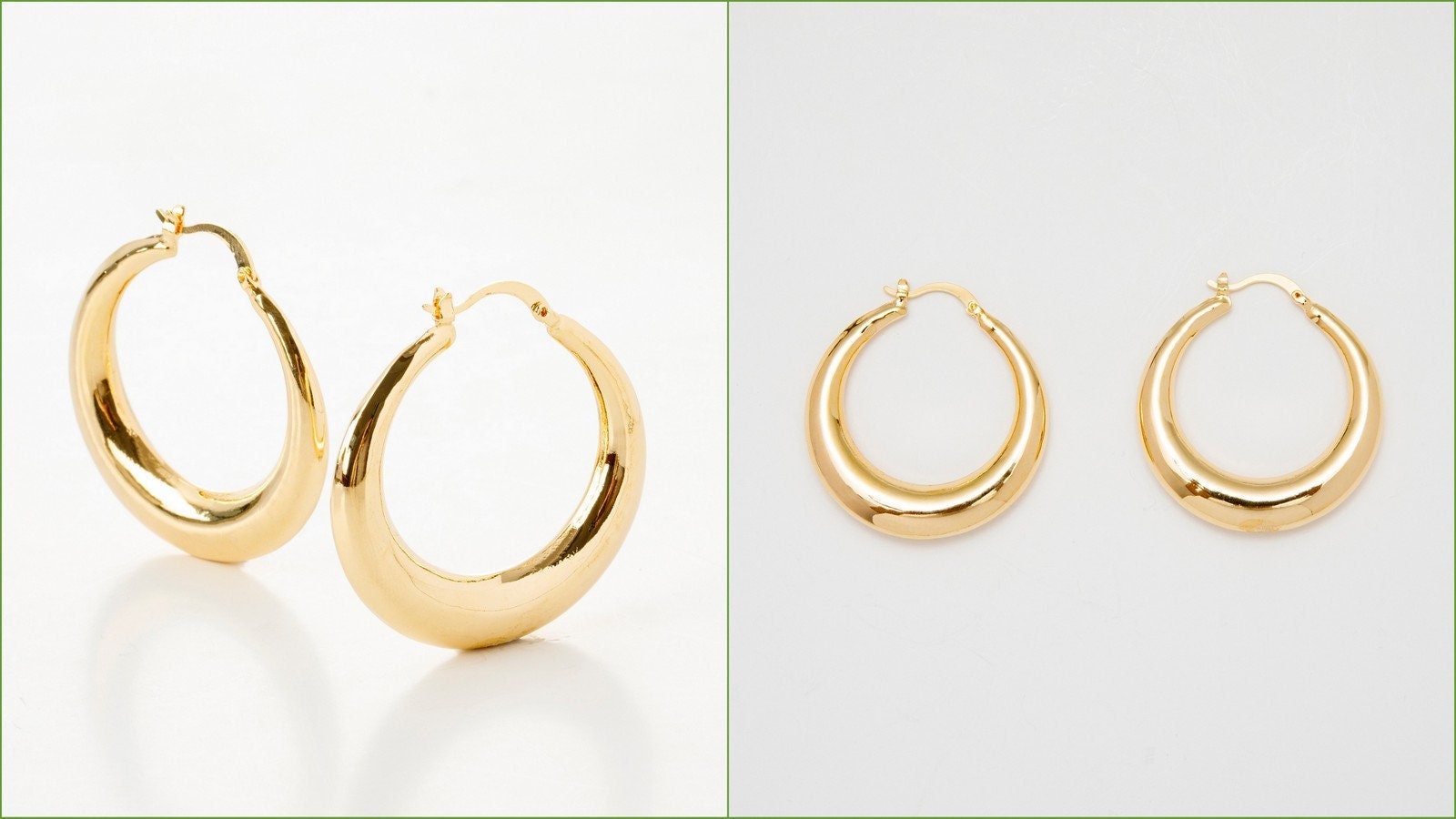 Moon Round Oval Hoop Earring Gold Filled EP 18K , Jewelry Making 5 designs Hoop Earrings jewelry making supplies - detail...