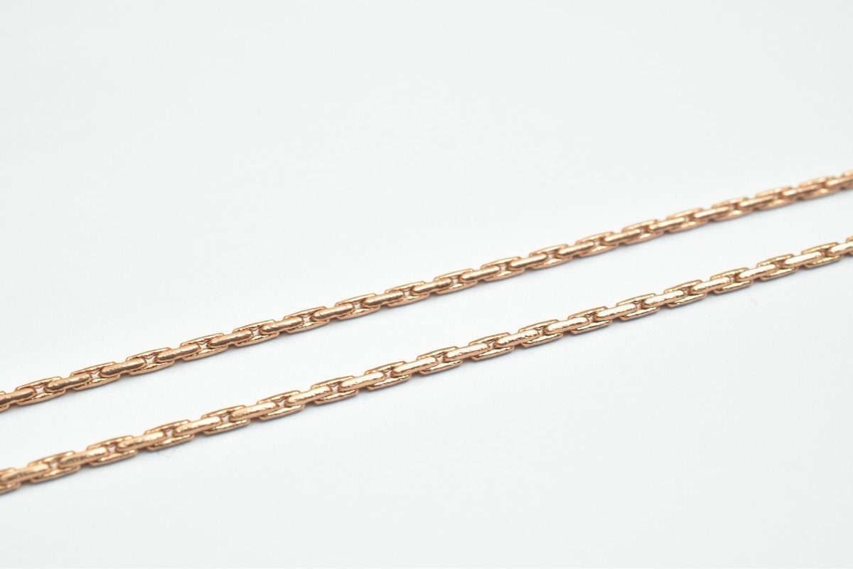 Dark Rose Gold Filled EP Chain Size 17" Long 1.5mm Width, Rose Gold Filled Chain Findings, For Jewelry Making Item #CG221...