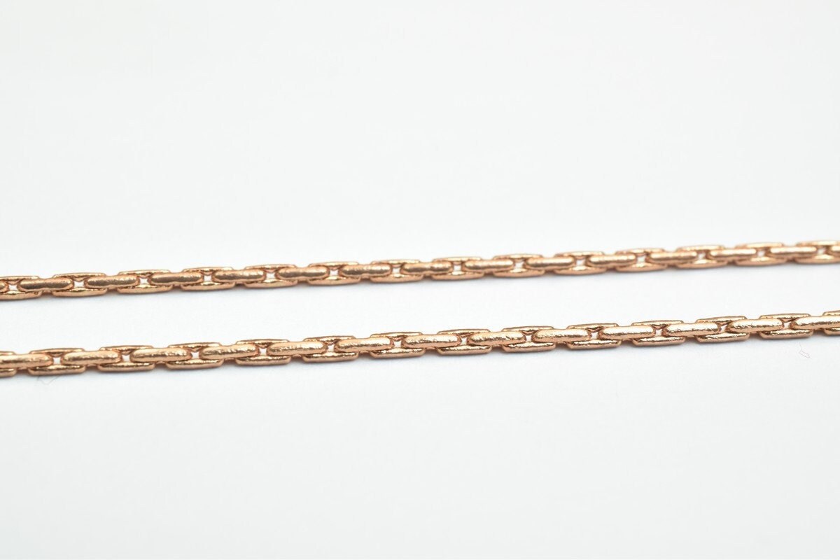 Dark Rose Gold Filled EP Chain Size 17" Long 1.5mm Width, Rose Gold Filled Chain Findings, For Jewelry Making Item #CG221...