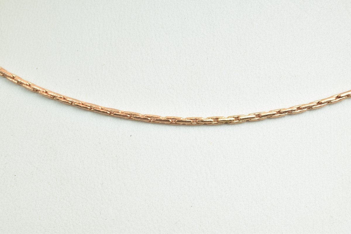 Dark Rose Gold Filled EP Chain Size 17" Long 1.5mm Width, Rose Gold Filled Chain Findings, For Jewelry Making Item #CG221...
