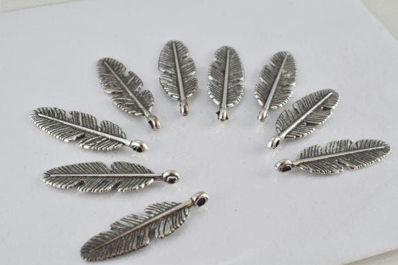 28x9mm Antique Silver Tropical Textured Leaf Pendant , 2mm bail opening, Sold by 1 pack of  18pcs jewelry making supplies...