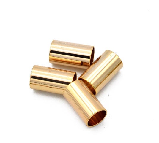18K Gold Filled EP Tube Beads: Seamless Straight Plain Design - Tarnish-Resistant, Copper Core, DIY Jewelry Components
