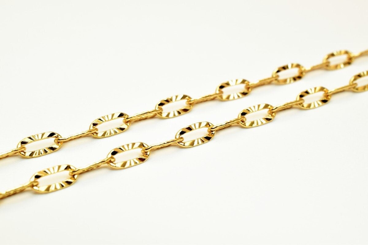 18K Pinky Gold Filled Look, EP Chain Size 20" Long 3mm Width 0.5mm Thick  CG322 jewelry making supplies