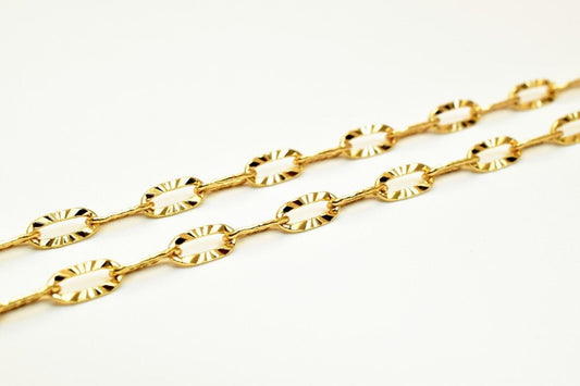 18K Pinky Gold Filled Look, EP Chain Size 20" Long 3mm Width 0.5mm Thick  CG322 jewelry making supplies