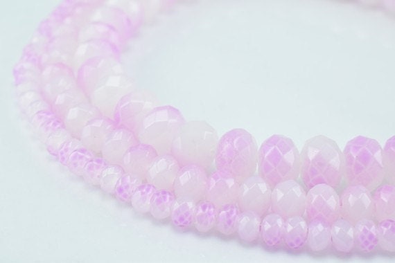 Glass Donut Rondelle Faceted Beads for Jewelry, Decoration, Chandelier 3x4mm, 4x6mm and 6x8mm. 3 Sizes Group 60 PCs each I...