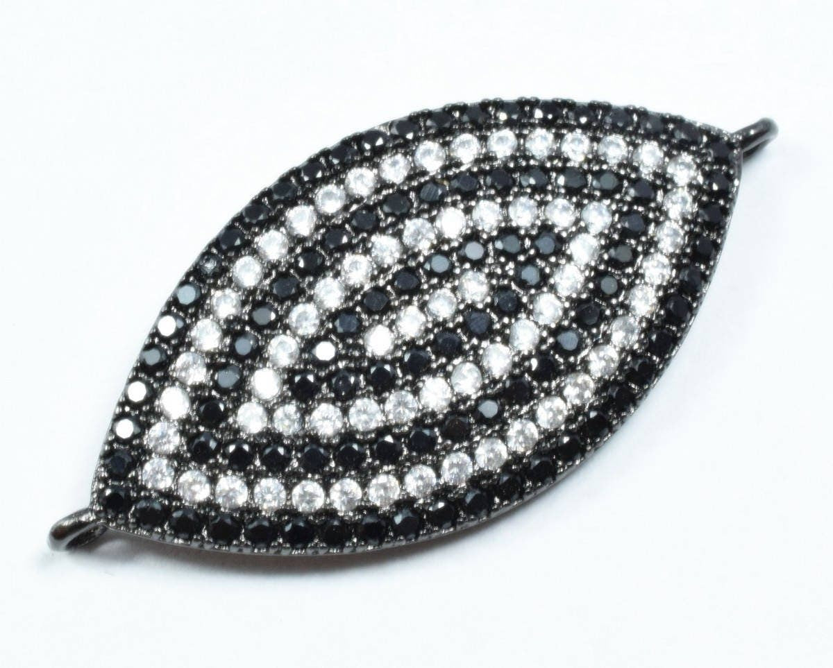 Marquise Shape Eye Micro Pave CZ Rhinestone Spacer Beads High Quality Horizontal Hole 3 Colors jewelry making supplies - d...