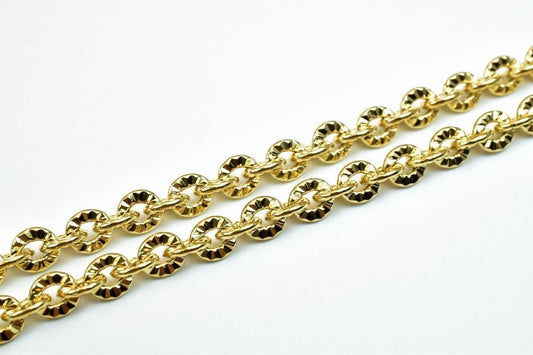 17.5" 18k Gold Filled Look, EP chain 5mm width 1mm thickness  CG356 jewelry making supplies