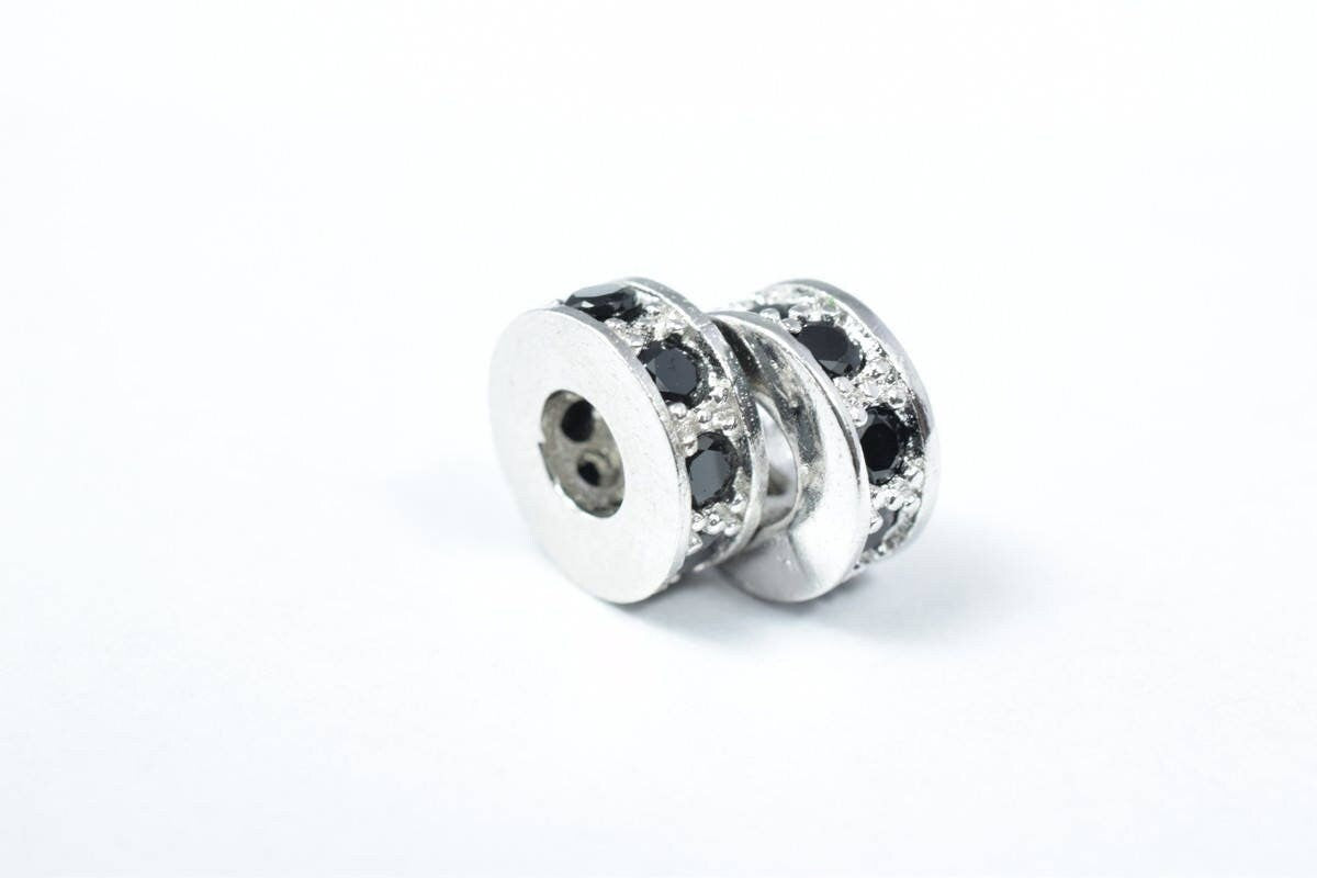 Micro Pave Cubic Zirconia CZ Rhinestone Beads Rondelle Wheel Spacers High Quality 4 Colors jewelry making supplies - detai...